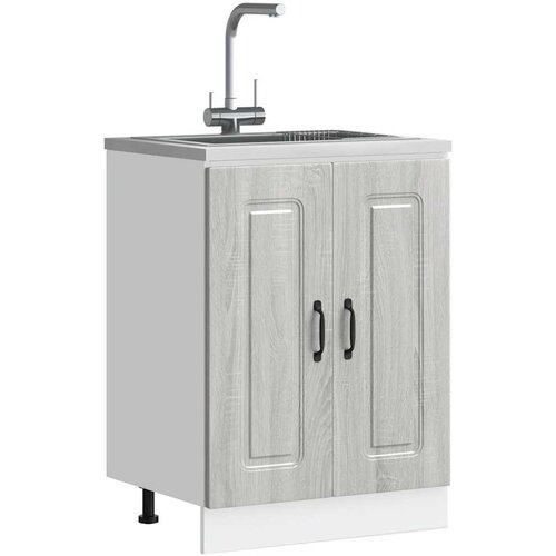 vidaXL Osnovna omarica za umivalnik Kalmar siva sonoma 60x46x81,5 cm Cene