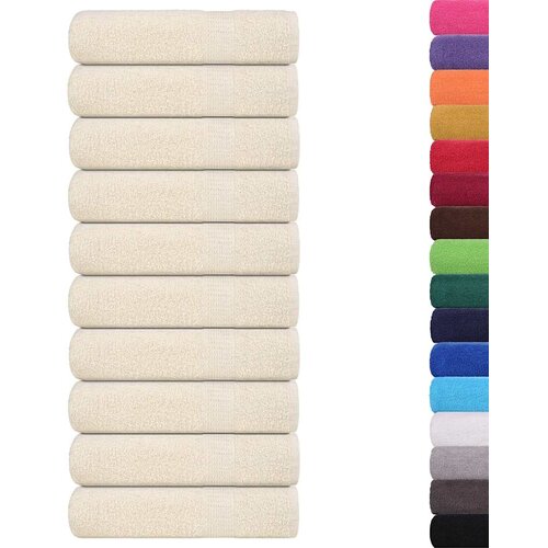 VidaXL Ručnici za kupanje 10 kom krem 100x150 cm 360gsm 100% pamuk Slike