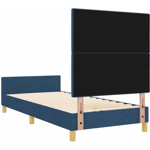  Krevetna konstrukcija s uzglavljem Plava 90 x 200 cm tkanina Slike