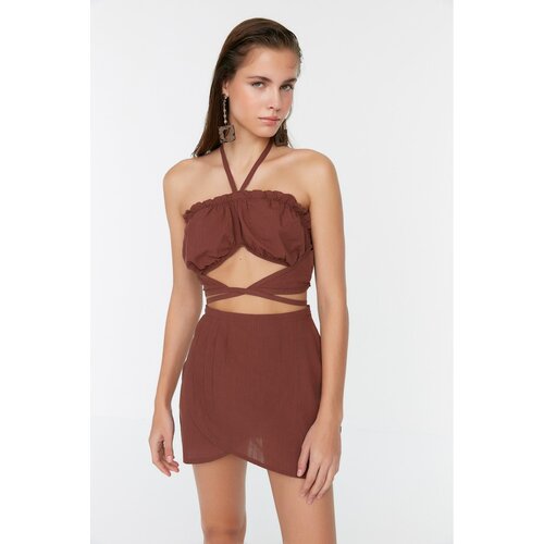 Trendyol Brown Tied Bottom-Top Set Slike