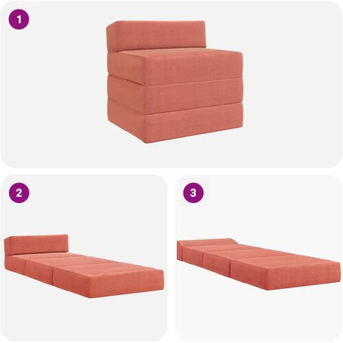SOFA na razvlačenje Crvena narančasta 200 x 70 x 15 cm Slike