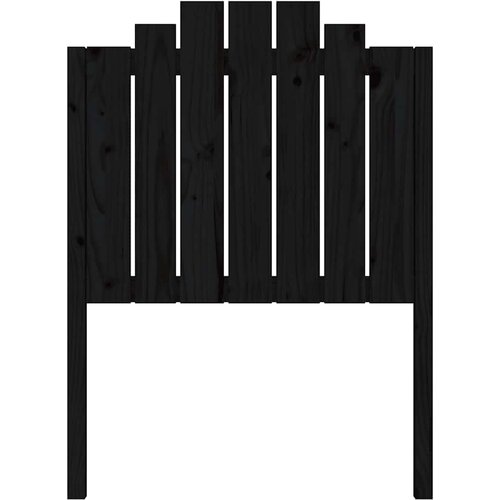  Uzglavlje za krevet crno 81 x 4 x 110 cm od masivne borovine Slike