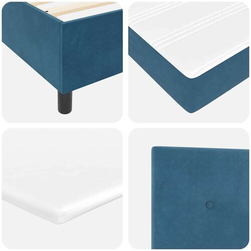  LED Box Spring Krevet Tamno plava 120 x 190 cm tkanina - Tamno plava 120 x 190 cm S gumbima Slike