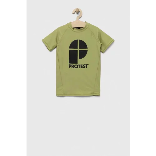 Protest Otroška kratka majica PRTBERENT JR zelena barva