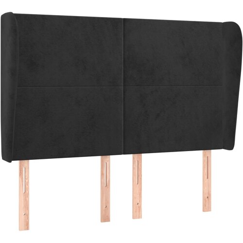 Maison Chic posteljno vzglavje - vzglavna omarica - nočna omarica z ušesi črno 147x23x118/128 cm žamet, (21710876) Cene