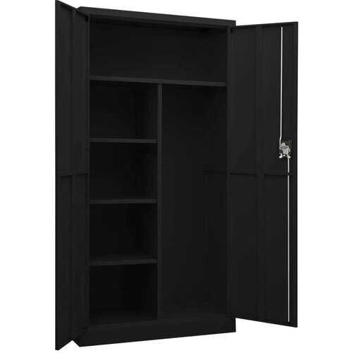 VidaXL Omara s ključavnico črna 90x40x180 cm jeklo Slike