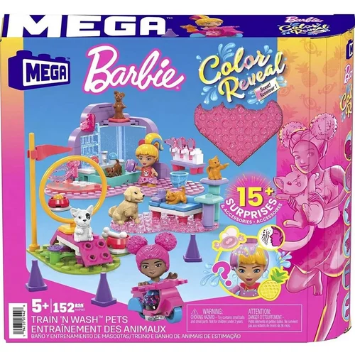 Barbie Mattel Mega : Barvno razkritje - Pranje hišnih ljublenčkov(HHP89), (21382023)