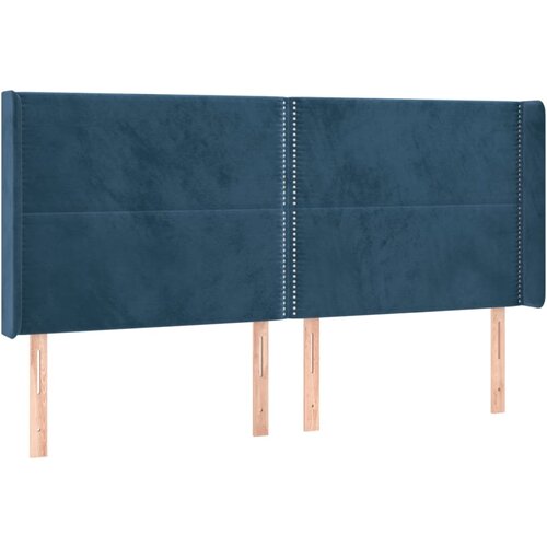 Maison Chic vzglavna omarica - nočna omarica - posteljna omarica z u&amp;scaron;esi temno modro 203x16x118/128 cm žamet, (21709580) Slike