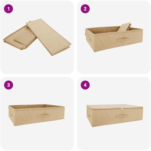  Kutija za spremanje 6 pcs Krem 70 x 40 x 18 cm Netkana tkanina Slike