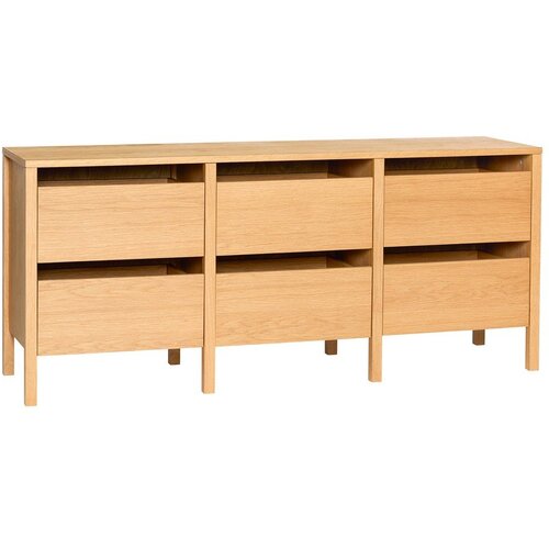 H&amp;uuml;bsch Komoda v hrastovem dekorju v naravni barvi 150x65x40 cm Forma &amp;ndash; Slike