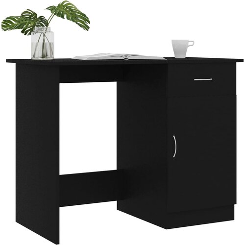  Radni stol crni 100 x 50 x 76 cm od konstruiranog drva Slike