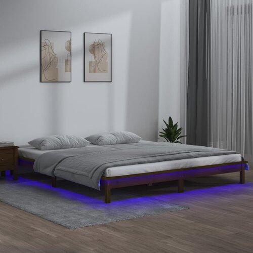 vidaXL LED okvir za krevet boja meda 120x190 cm 4FT mali bračni drveni Cijene