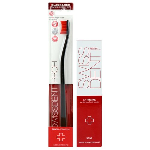 Swissdent Extreme Whitening darilni set zobna pasta Extreme Whitening Toothpaste 50 ml + zobna &amp;scaron;četka Whitening Soft Toothbrush Slike