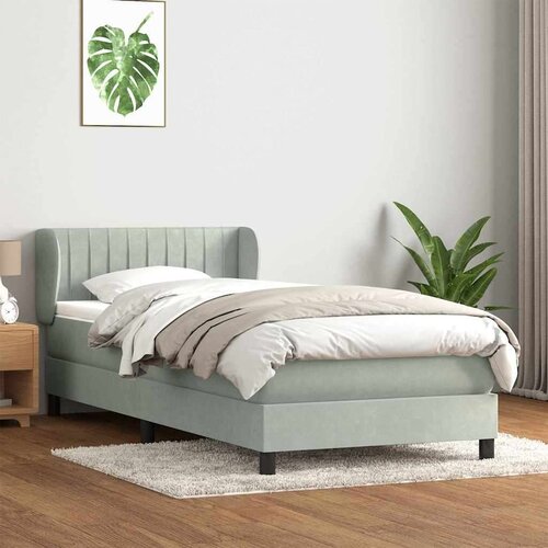 Box Spring krevet s madracem svijetlo sivi 80x220 cm samt Slike