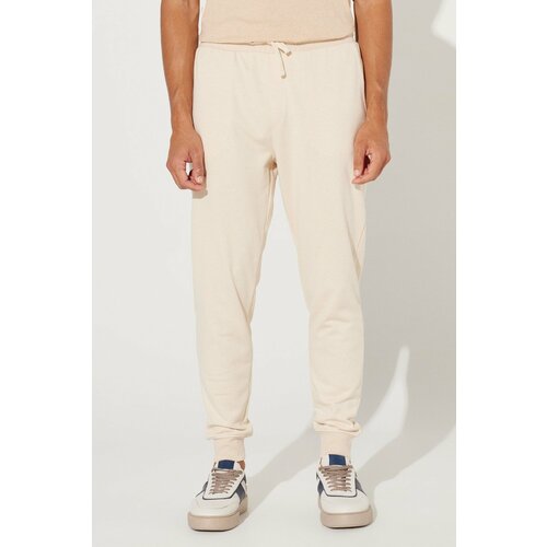 ALTINYILDIZ CLASSICS Men's Beige Standard Fit Normal Cut 100% Cotton Pocket Comfortable Sweatpants. Slike
