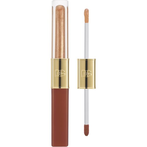 Dolce & Gabbana Make It Double! Lip Tint & Gloss Duo dugotrajni ruž i sjajilo za usne 2 u 1 nijansa 04 Caramel Cola - Brown & Gold Shimmer 2x2 ml Cijene