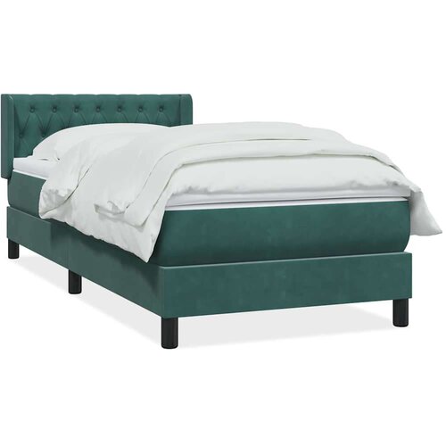 Box spring postelja z vzmetnico temno zelena 90x220 cm žamet, (22011026) Slike
