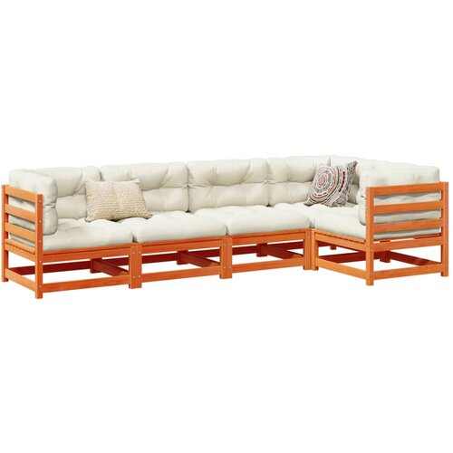 VidaXL 5-dijelni set vrtnih sofa vo&amp;scaron;tano smeđi od masivne borovine Slike