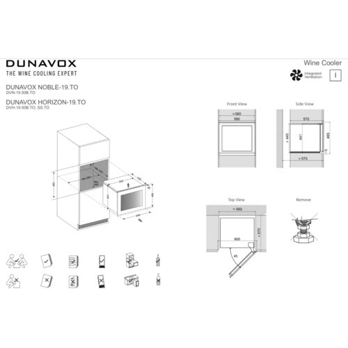 Dunavox ugradbeni vinski hladnjak DVN-19.50B.TO Slike