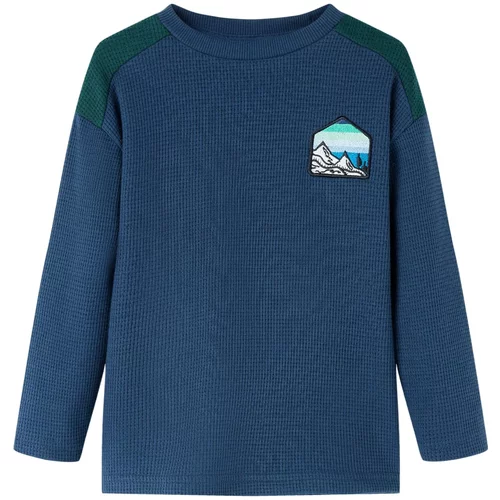 vidaXL Otroški pulover potisk pokrajine mornarsko modra 92