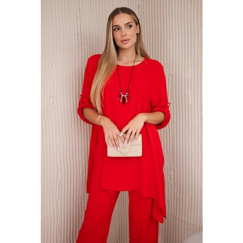 Kesi Włoski Set of blouse + pants with pendant red Cene