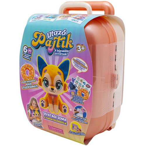 Semo Toys Potujoči prijatelji &amp;ndash; Solly Safari 2 Pu&amp;scaron;čavski Soma pli&amp;scaron;asti lisjak s kovčkom in blazino za vrat Slike