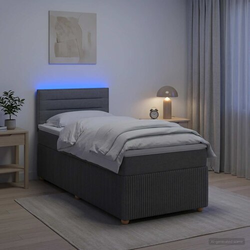  Boxspring krevet s madracem Tamnosiva 80 x 200 cm Tkanina Cijene
