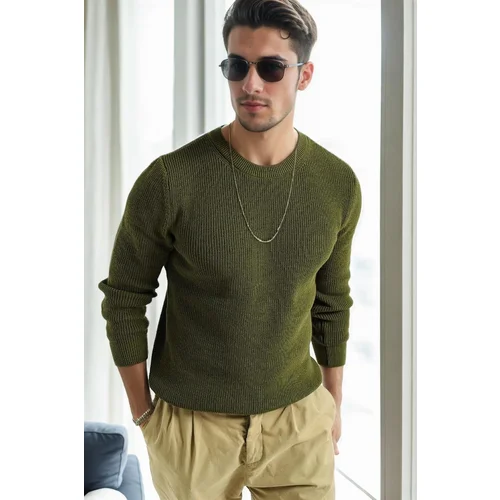 Dewberry 18369 Knitwear Mens Sweater-OPEN KHAKI