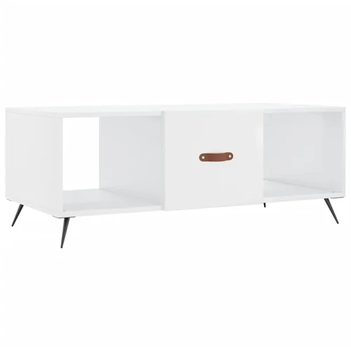 Maison Chic Klubska mizica - kavna mizica - Nizka mizica visok sijaj bela 102x50x40 cm inženirski les, (21752739)