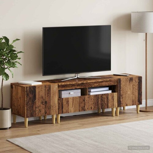  3-dijelni LED TV kabinet ARNHEM 3 kom. Staro drvo Slike