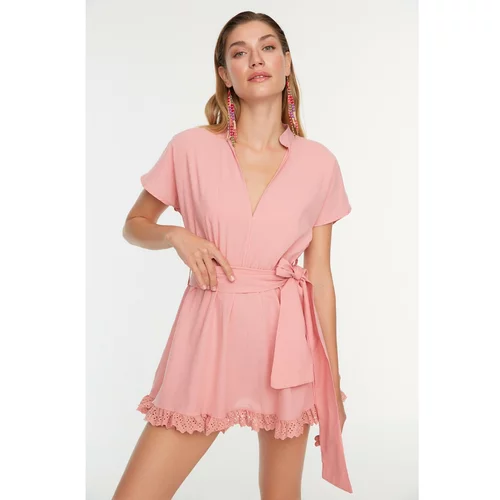 Trendyol Dried Rose Lace Detailed Beach Beach Dress