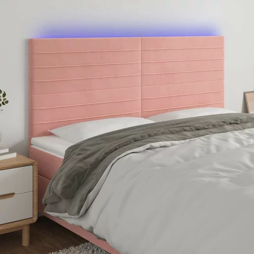  posteljno vzglavje roza 160x5x118/128 cm žamet, (20954505)