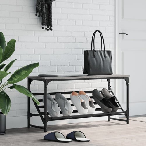 vidaXL Regal za čevlje siva sonoma 90x30x45 cm inženirski les Cene