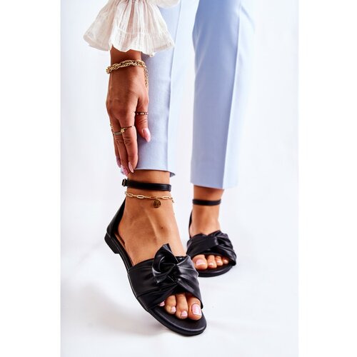 Kesi Fashionable Women's Leather Sandals Black Astana Slike