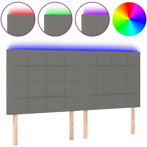 Maison Chic led posteljno vzglavje - vzglavna omarica - nočna omarica temno sivo 160x5x118/128 cm blago, (21710183) Cene