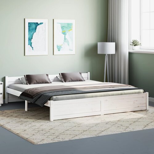 Furnova Posteljni okvir bel iz trdnega lesa 180x200 cm, (21940655) Slike