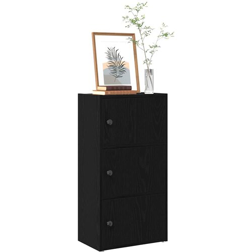 vidaXL Knjižna omara črna hrast 40x24x77 cm inženirski les Cene