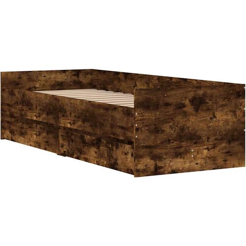  Okvir kreveta s ladicama boja dimljenog hrasta 90 x 190 cm Slike