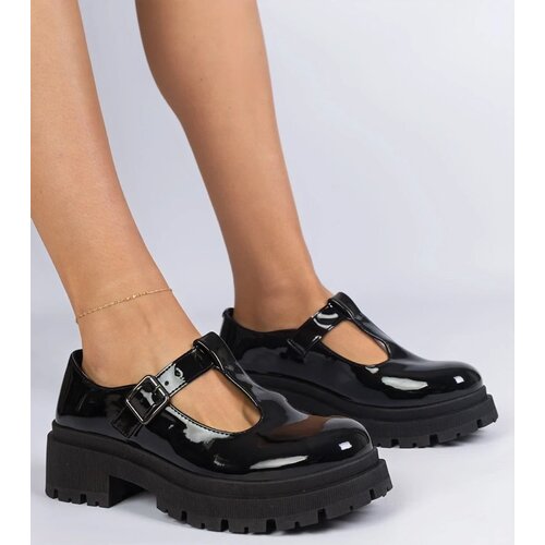 D/CEO marka niezdefiniowana Black patent platform shoes Kalaro Slike