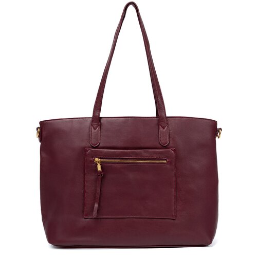 Shelvt Burgundy handbag with gold elements Slike
