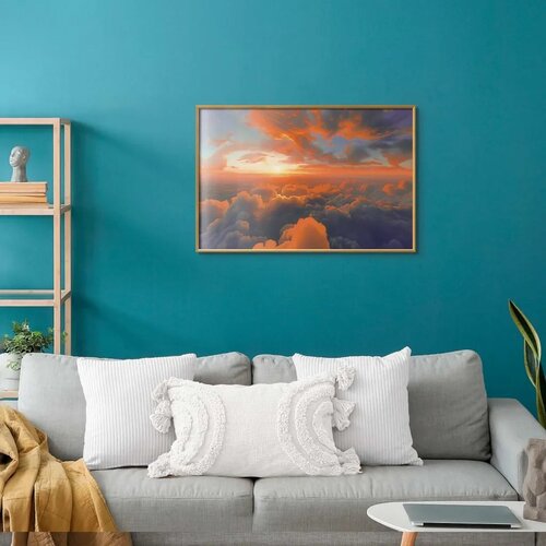  Plakat When Dawn Tickles the Clouds: A Color Show on the Morning Sky 90x60 Zlatni okvir Slike