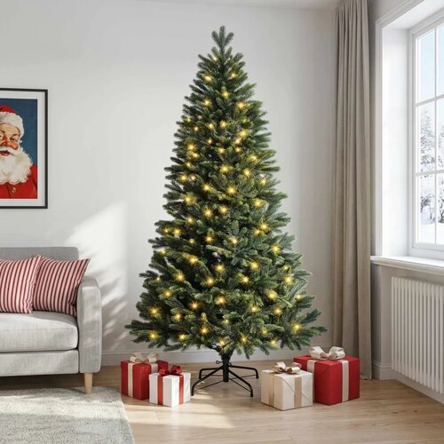  Umjetno božićno drvce s nogom 240 cm 300 LED lampica - 240 cm s LED svjetlima Slike