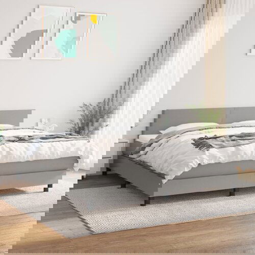 The Living Store Box spring postelja z vzmetnico svetlo siva 180x200 cm blago - Box Spring Postelja, (21521083) Cene