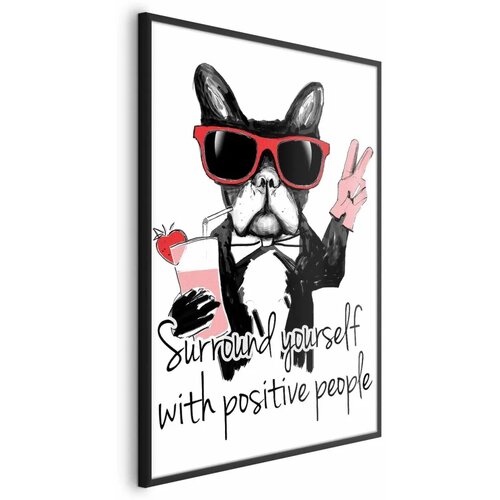  Plakat - Surround Yourself with Positive People 21x30 Crni okvir Cijene