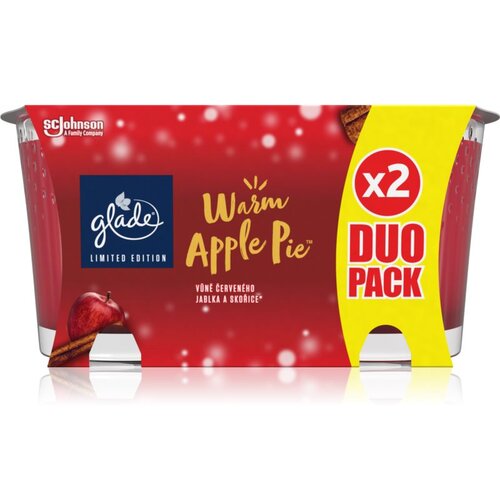 Glade Warm Apple Pie di&amp;scaron;eča sveča duo di&amp;scaron;ave Apple, Cinnamon, Baked Crisp 2x129 g Slike