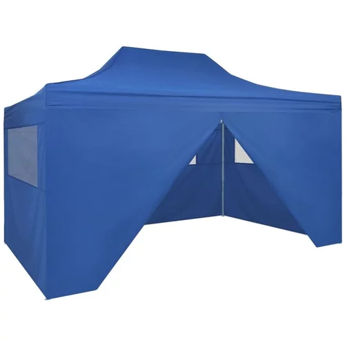  zložljivi šotor pop-up s 4 stranicami 3x4,5 m modre barve