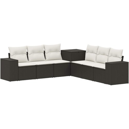  Set sofe 7 kom. Crna i krem-bijela 55 x 55 x 69 cm 255 x 255 x 85 cm Slike