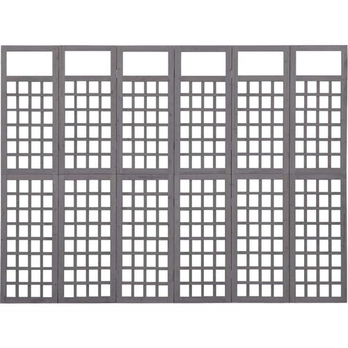 VidaXL Pregrada/re&amp;scaron;etka sa 6 panela od jelovine siva 242,5 x 180 cm Slike