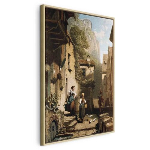 Slika - Carl Spitzweg &ndash; Im Dachst&uuml;bchen 60x90 U prirodnom drvenom okviru Cijene