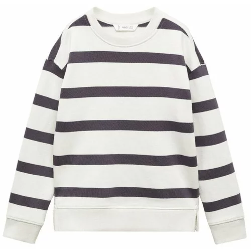 MANGO KIDS Sweater majica antracit siva / bijela